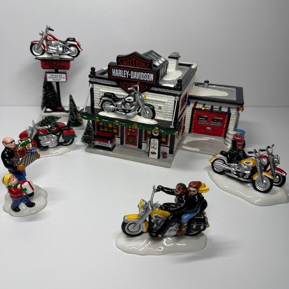 NIB • 1997 Department 56 Harley Davidson Snow Village - Picture 2 of 12